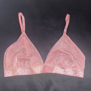 Small Unlined Pink Sparkly Bra